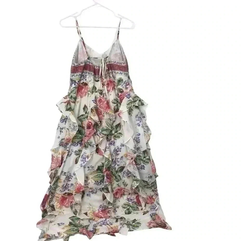 Alix of Bohemia Filipa Rosa Wildflower Dress M Cotton Ruffle Boho Resort Luxury - Picture 14 of 16